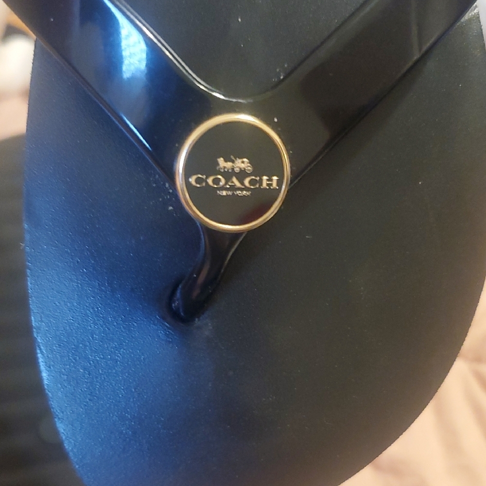 Coach Black Sandals with Gold Accents - Picture 7 of 11